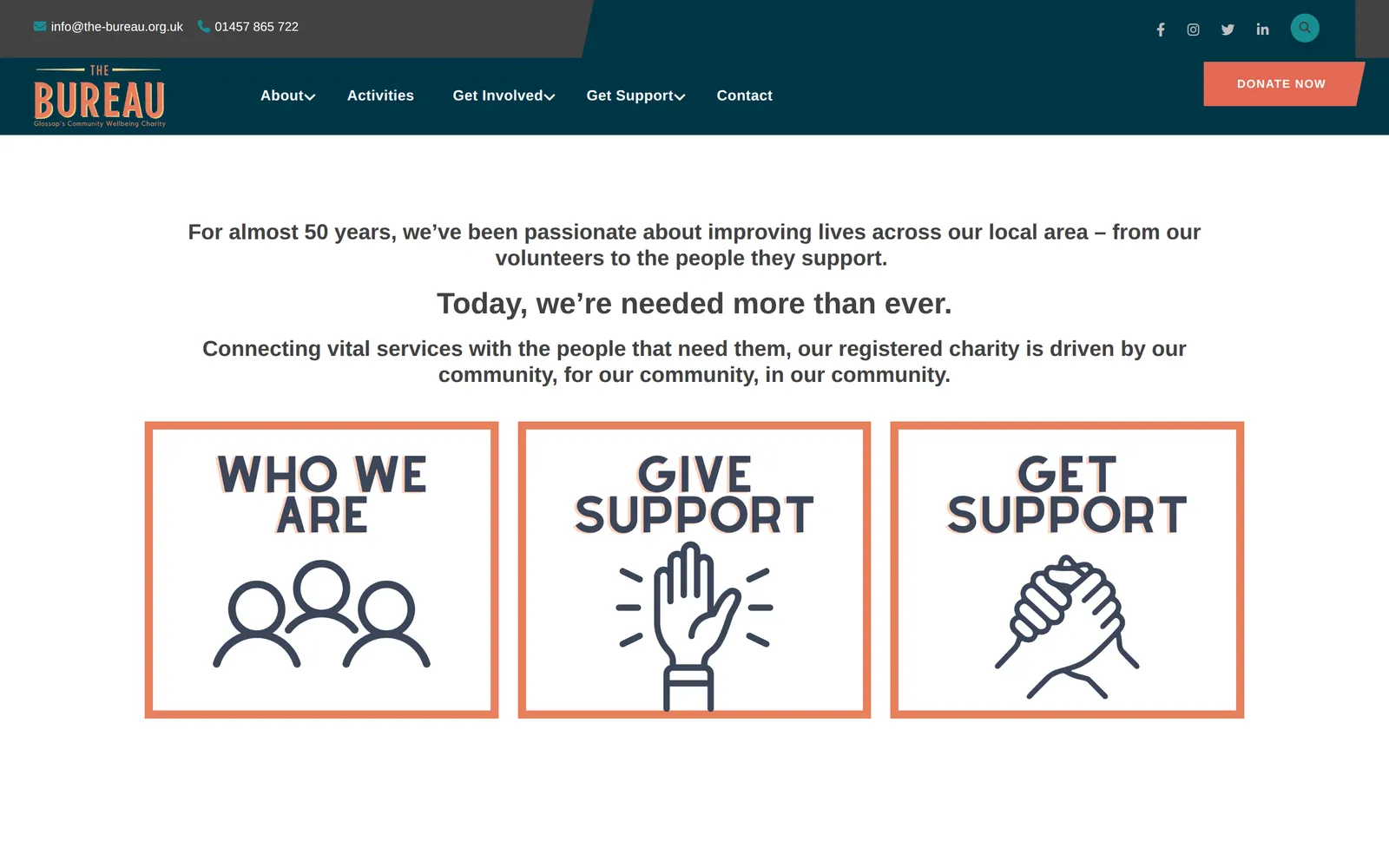 The Bureau - homepage screenshot